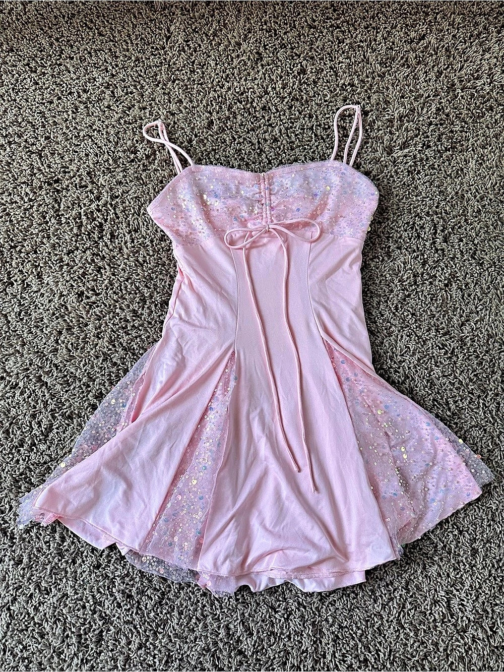 Lucy in the Sky Jessie Mesh Sequin Fit & Flare Dress Pink Mini Dress Pink USA S